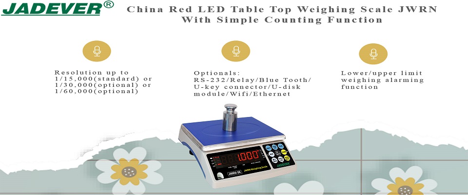 China Red LED Table Top Weighing Scale JWRN With Simple Counting Function