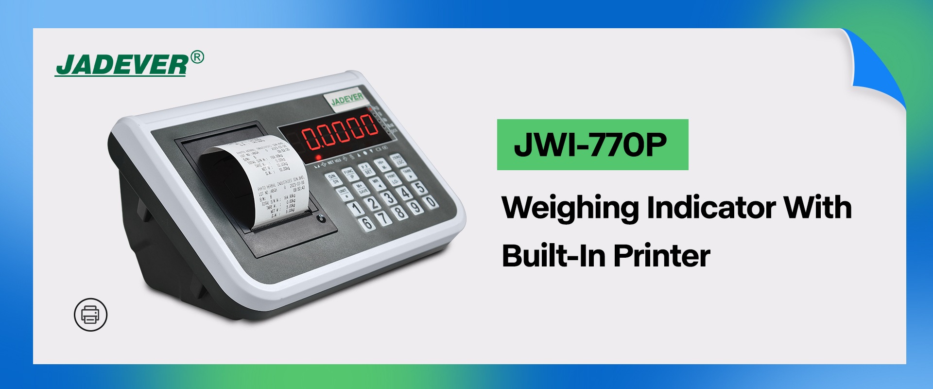 JADEVER JWI-770P Built-in Printing Weighing Indicator Makes Weighing Management One Step in Place