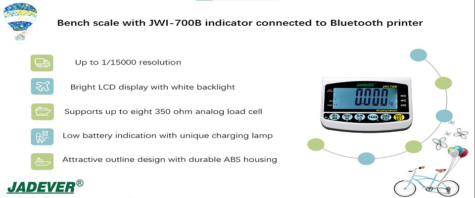Bench scale connected to Bluetooth printer