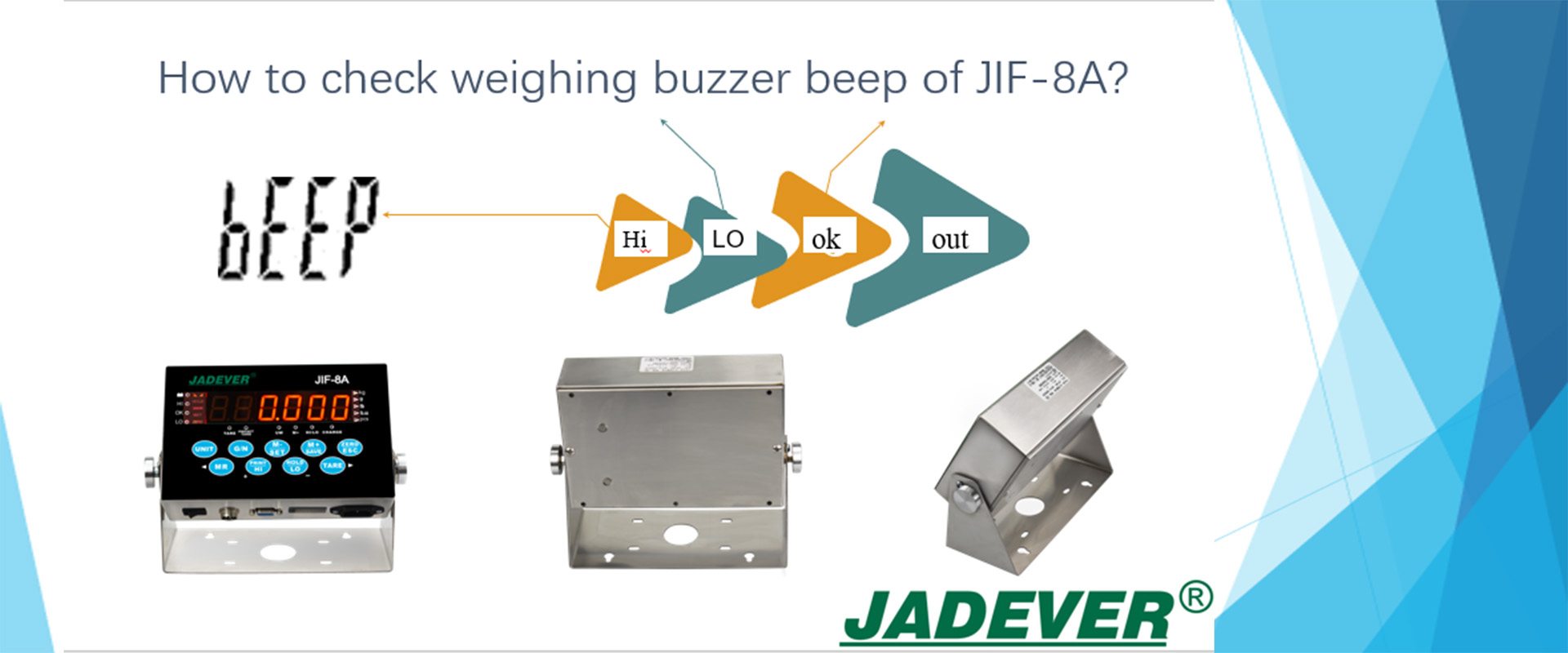 How to check weighing buzzer beep of JIF-8A?