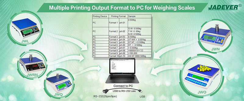 Multiple Printing Output Format for Weighing Scales to PC