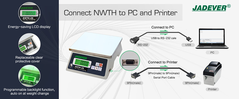 Jadever weighing scale NWTH connect to PC and Printer
