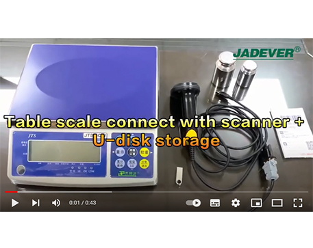 Jadever table scale JWQ save weight data in U-disk with bar-code scanner